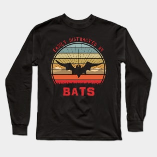 Easily Distracted By Bats Sunset Long Sleeve T-Shirt